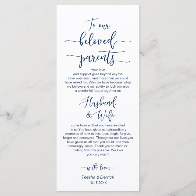 Platz zum Abendessen, danke, navy Blue, Card Programm (Vorderseite)