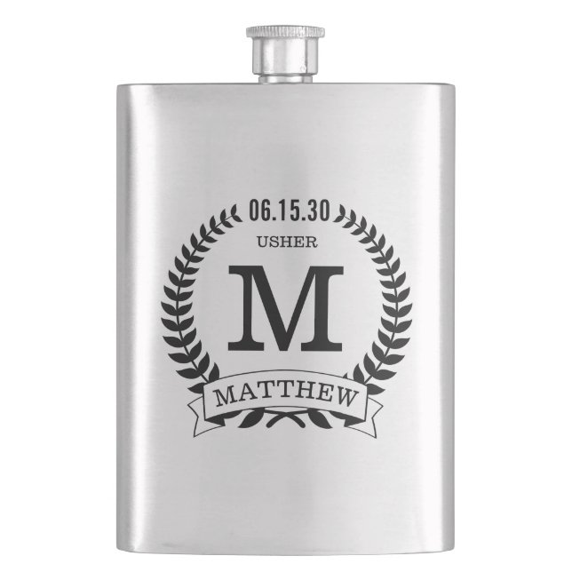 Platzanweiser Initialen Flachmann (Vorderseite)