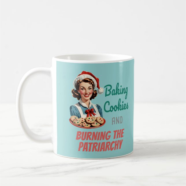 Plätzchen backen und das Patriarchat verbrennen Kaffeetasse (Links)