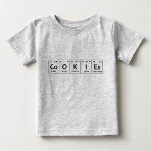 Plätzchen-Chemie-Periodensystem-Wort-Elemente Baby T-shirt