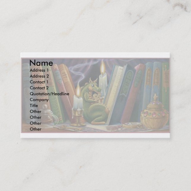 Plätzchen-Drache Visitenkarte (Vorderseite)