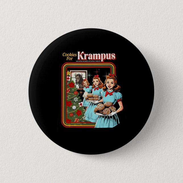 Plätzchen für Krampus Weihnachten Button (Vorderseite)