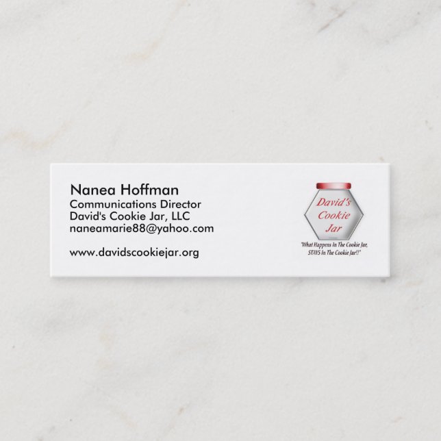 Plätzchen-Glas-Visitenkarte Mini Visitenkarte (Vorderseite)