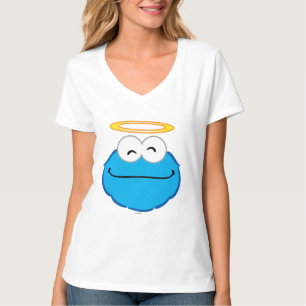 Plätzchen-lächelnder Gesicht mit Heiligenschein T-Shirt