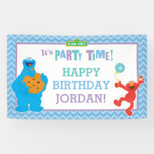 Plätzchen Monster-und Elmo Geburtstag Banner