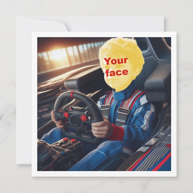 Platzieren Sie mein Gesicht in das Bild, Formel 1  Karte (Vorderseite)