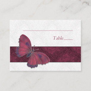 Platzierungskarte Butterfly Brocade rot Platzkarte