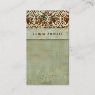 Platzkarte Damask Brown Vintag Look