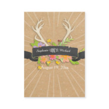 Platzkarte Deer Antler Wildblume Sternexplosion Ru