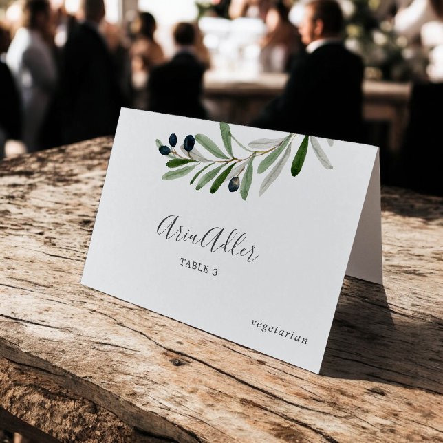 Platzkarte des DIY-Menüs für moderne Olivenzweige (Modern Olive Branch DIY Menu Option Place Card)