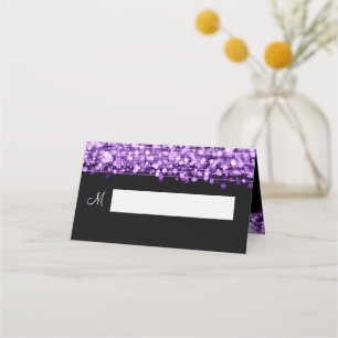 Platzkarte Elegant Wedding Party Glitzern Lila