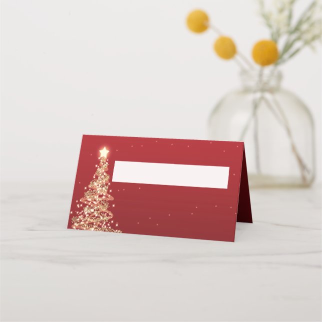 Platzkarte Elegante Christmas Red (Vorderseite)