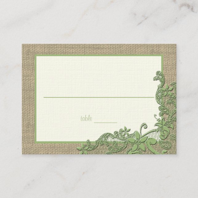 Platzkarte für die Vintage Formateinstellung (Vorderseite)