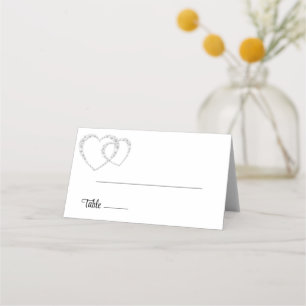 Platzkarte für geklappte Hochzeitnamen