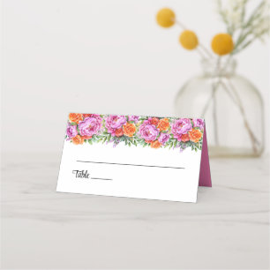 Platzkarte für geklappte Hochzeitnamen