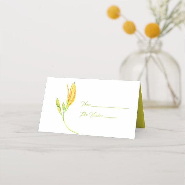 Platzkarte für Gelb- und Grünlilie (Vorderseite)