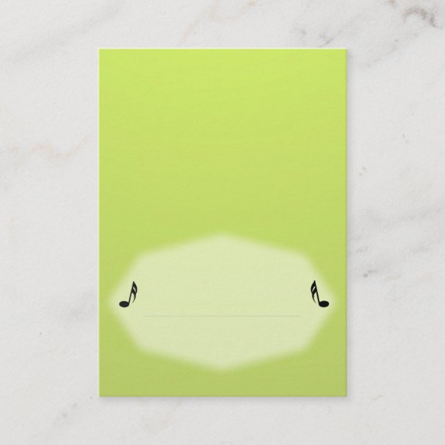 Platzkarte für grüne Musik (Vorderseite)