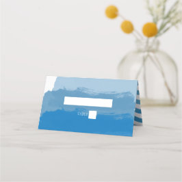 Platzkarte für Hochzeiten am Strand Blue Watercolo