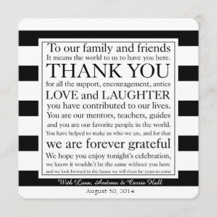 Platzkarte für Hochzeitstellen dank Nachricht