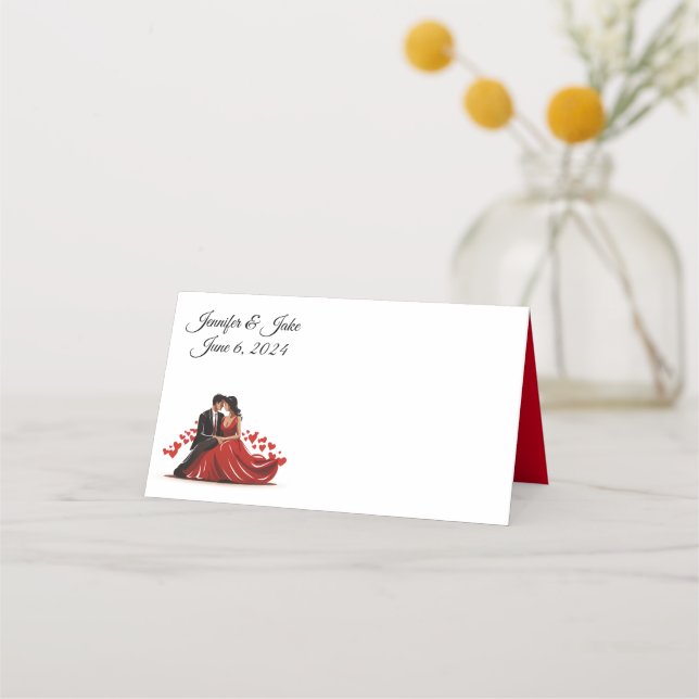 Platzkarte-Hochzeitscoupe mit falschem Namen Platzkarte (Vorderseite)