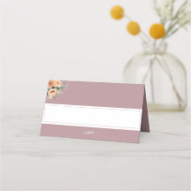 Platzkarte - Hochzeitsdesign in Rosa und Blumen