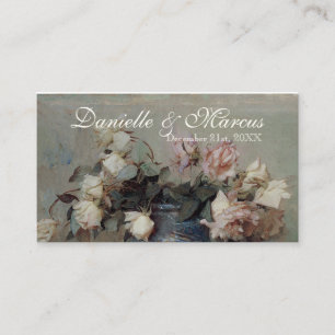 Platzkarte: Impressionistisch Creme Pink Roses Platzkarte