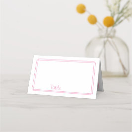 Platzkarte in Rosa und Weiß
