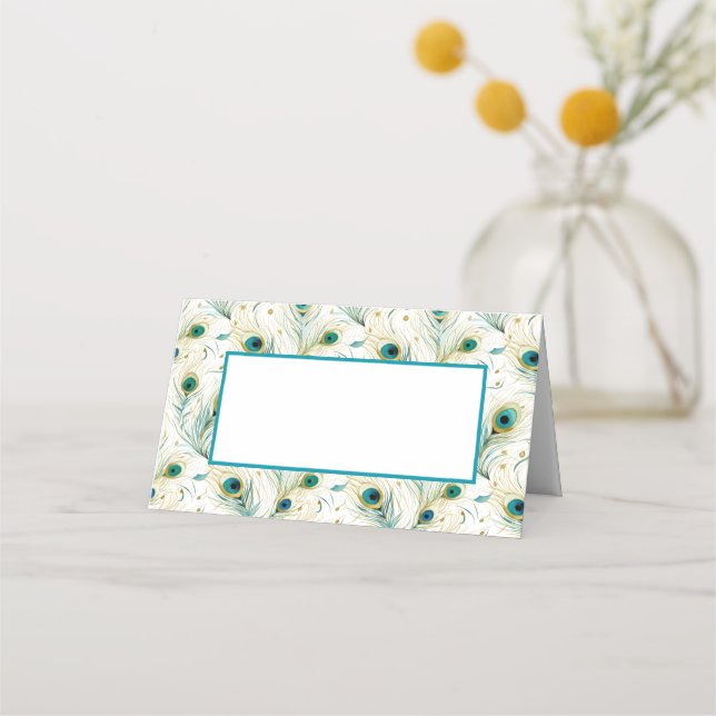 Platzkarte-Pfauenfedern mit falschem Namen Platzkarte (Vorderseite)