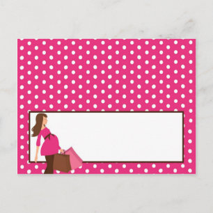 Platzkarte Pink Mod Mama Polka Dots Postkarte