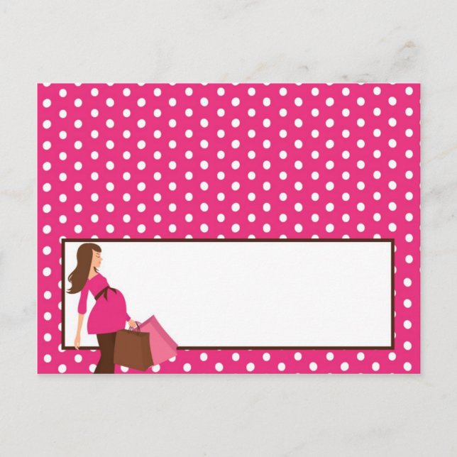 Platzkarte Pink Mod Mama Polka Dots Postkarte (Vorderseite)