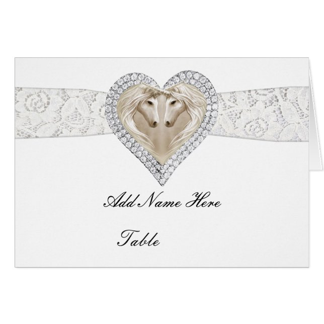 Platzkarte von Einhorn und Spitzen (Vorderseite (Horizontal))