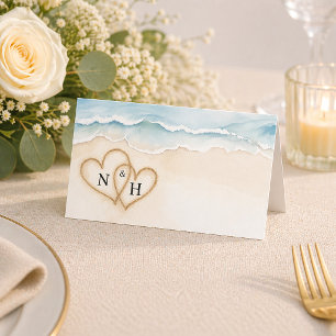 Platzkarte von Strandhochzeiten mit Sand Hearts De