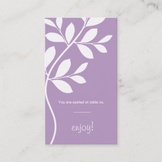 Platzkarte Wedding Leaf Zweigstelle Lila Lilac