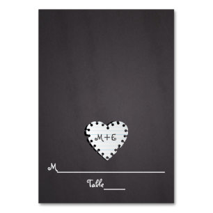 Platzkarte zur Hochzeit von Monogramm-Karton Tischnummer