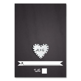 Platzkarte zur Hochzeit von Monogramm-Karton Tischnummer