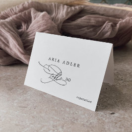 Platzkarten der romantischen Kalligraphie-Menüopti Tischnummer