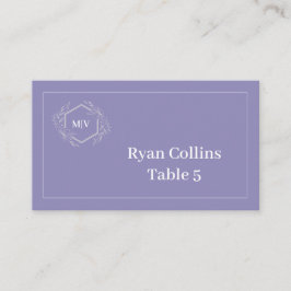 Platzkarten des Lavendelmonogramm-Wappen