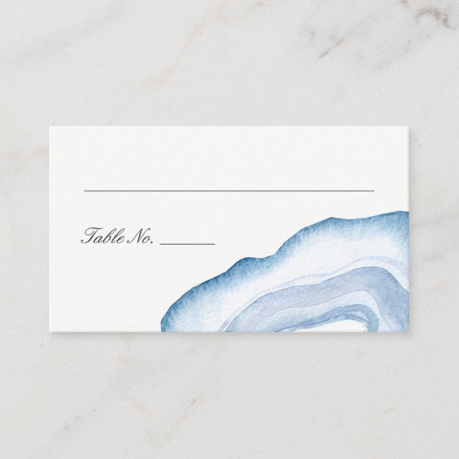 Platzkarten für Aquarellfarben | Blau (Vorderseite)