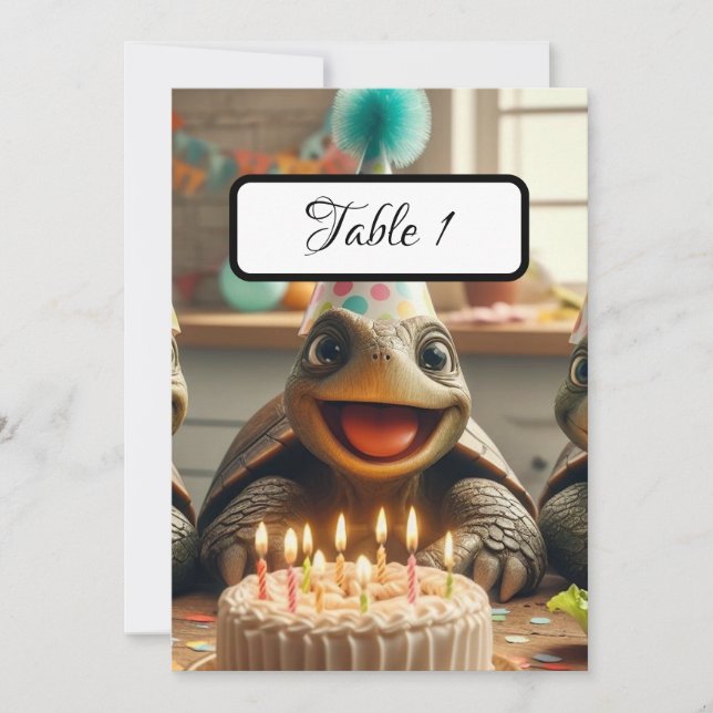 Platzkarten für benutzerdefinierte Schildkrötentis (Vorderseite)