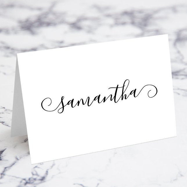 Platzkarten für die Niedliche schwarze Kurbel Tischnummer (Black Cute Curl Signature Name Place Cards)