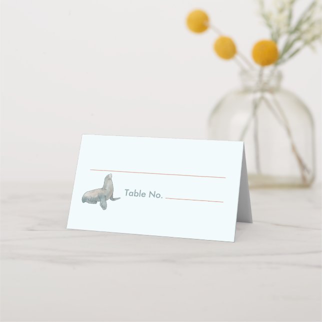 Platzkarten für Hochzeiten am Strand (Vorderseite)