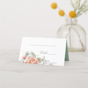 Platzkarten für Hochzeiten mit weißer Blüte
