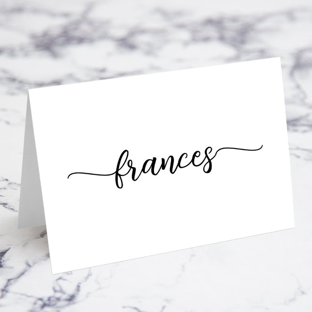 Platzkarten für moderne Pinselstriche Tischnummer (Modern Brush Style Script Name Place Cards)