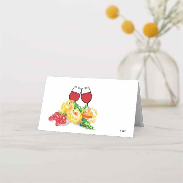 Platzkarten: Obst und Wein Platzkarte (Vorderseite)