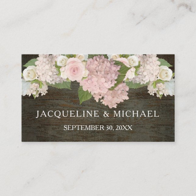 Platzkarten Rustikale Spitzen in Dunkelholz Land S (Vorderseite)