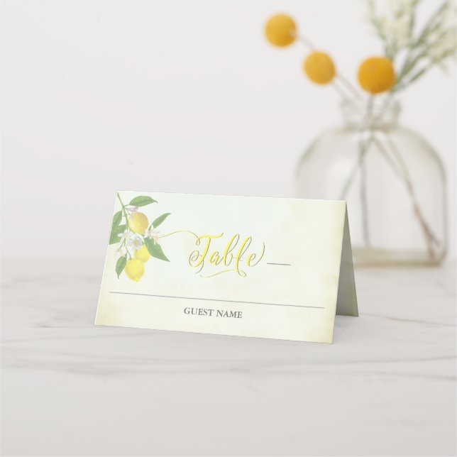 Platzkarten zum Thema Wasserfarbe Lemon (Vorderseite)