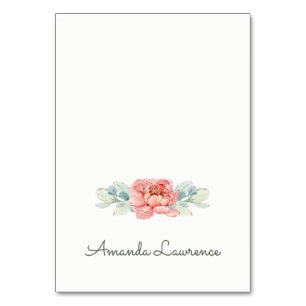 Platzkarten zur Blume von Wasserfarben Tischnummer