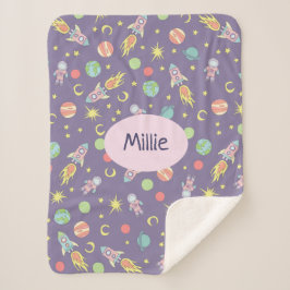 Platzmuster und Name des Mädchens Sherpadecke