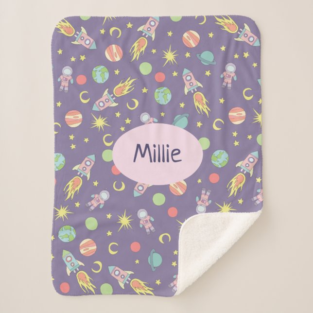 Platzmuster und Name des Mädchens Sherpadecke (Vorderseite)