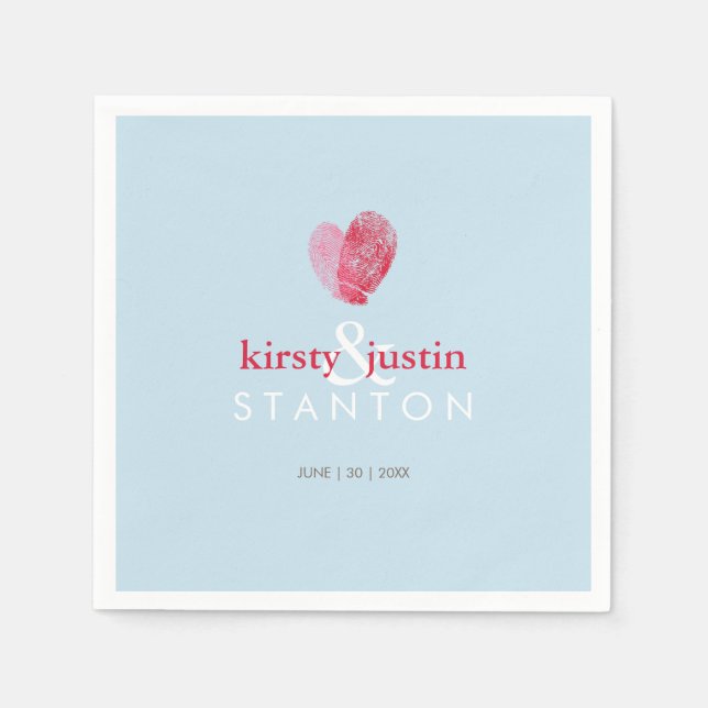 PLATZTISCH DECOR niedliche Fingerabdruck Herz-Lieb Serviette (Vorderseite)